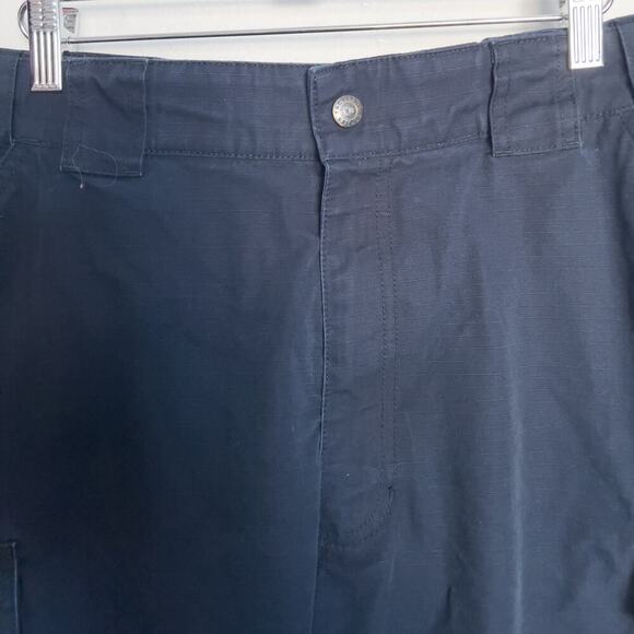 5.11 Tactical Pants Mens Large Cargo Ripstop Pants Navy Blue Black Drawstring - Picture 3 of 11